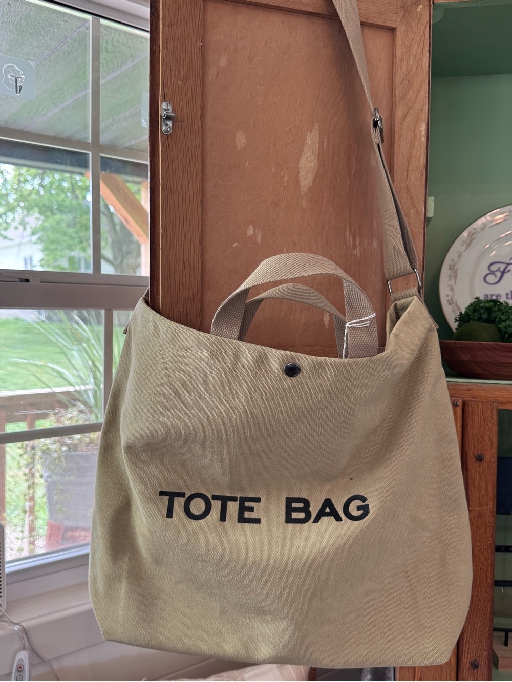 Canvas Tote Bag in Beige - TOTE BAG